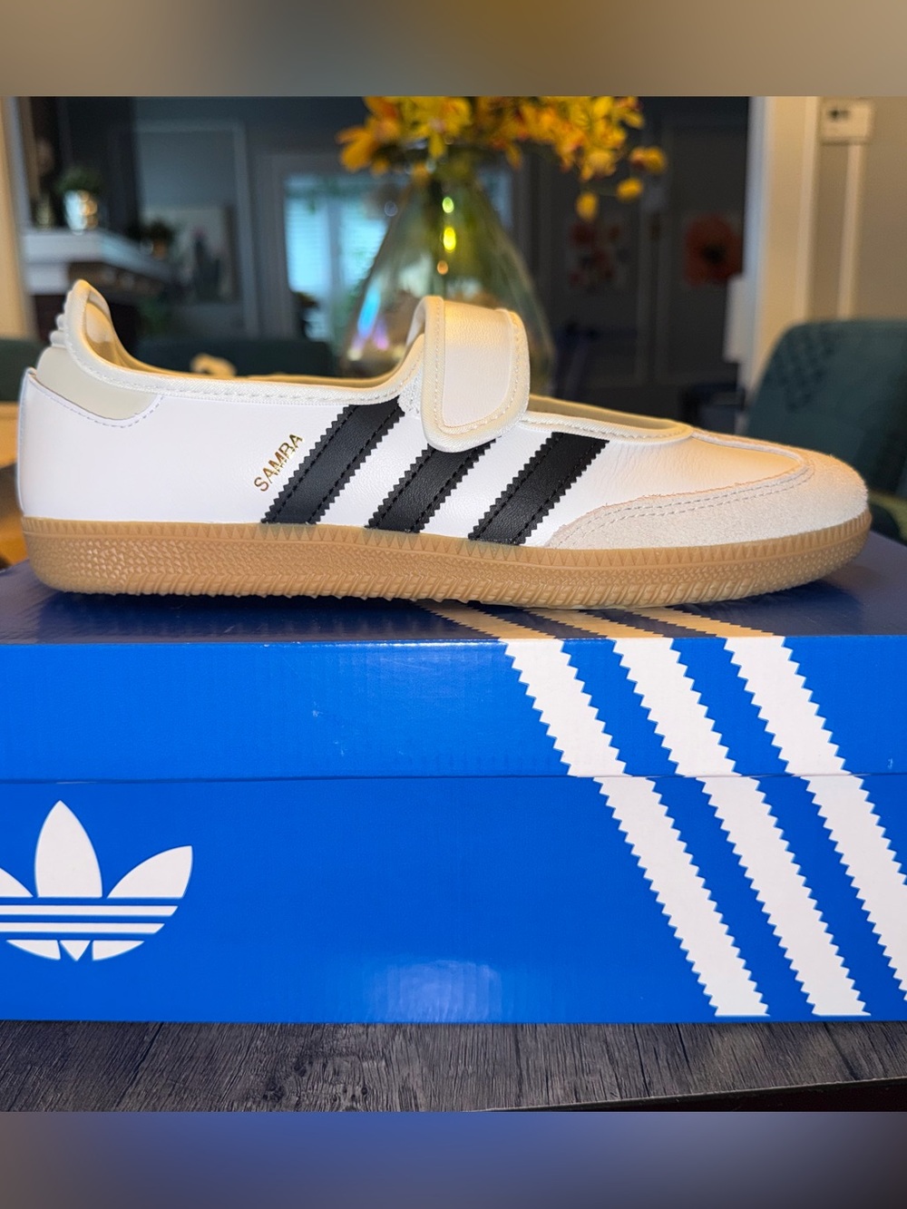 Adidas Samba Jane W Mary Jane Sneakers White/Black Gum Sole Women’s 8.5 NIB